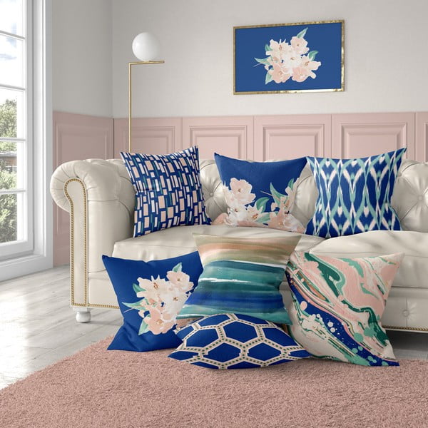 Sinine ja roosa padjapüür Artsy, 43 x 43 cm Honey - Mike & Co. NEW YORK-image-2