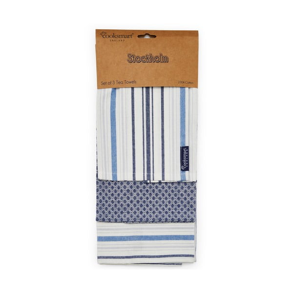 Puuvillased rätikud 3 tk 45x65 cm komplektis Stockholm - Cooksmart ®