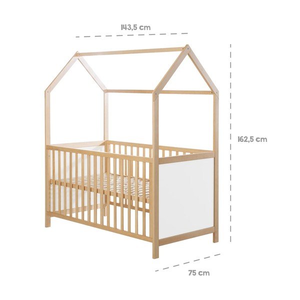 Valge-puiduvärvi võrevoodi 70x140 cm - Roba-image-4