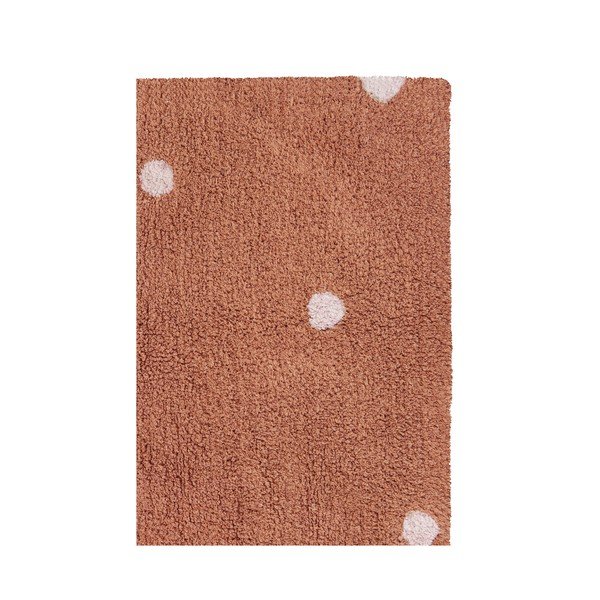 Tellisevärvi pestav käsitsi kootud puuvillane laste vaip 100x150 cm Mini Dot Chestnut - Lorena Canals-image-3