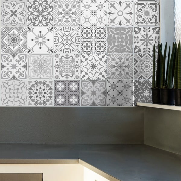 24 dekoratiivse seinakleebise komplekt, 10 x 10 cm Gythio - Ambiance-image-3