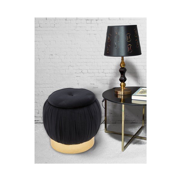 Černý puf s úložným prostorem Mauro Ferretti Paris, ⌀ 41 cm-image-3