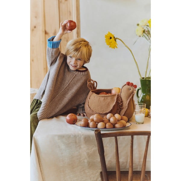 Pruun tekstiilist laste mänguasjakorv 48x32x29 cm Chicken Toffee - Lorena Canals-image-1