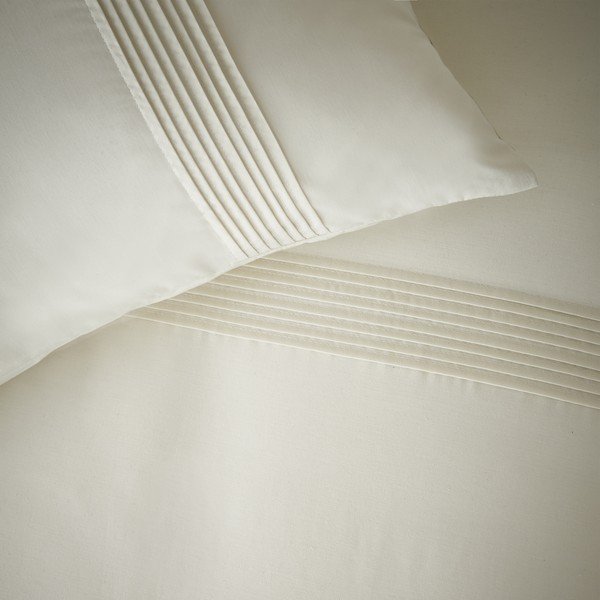 Kreemikas kaheinimese voodipesu 200x200 cm Pintuck Easy Iron Percale - Catherine Lansfield-image-3