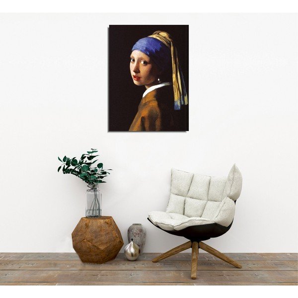 Seinareproduktsioon lõuendil Johannes Vermeer Tüdruk pärliga, 30 x 40 cm Johannes Vermeer - The Girl with Pearl - Wallity-image-1