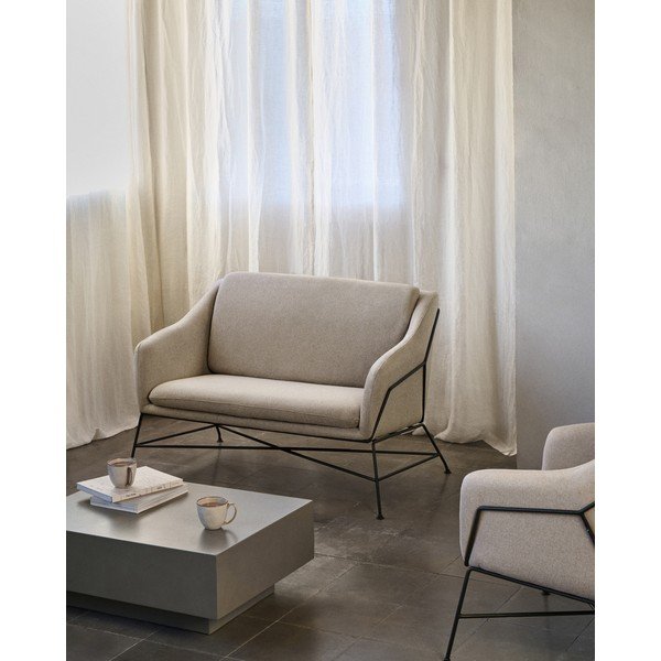 Beež diivan 128 cm Brida - Kave Home-image-4