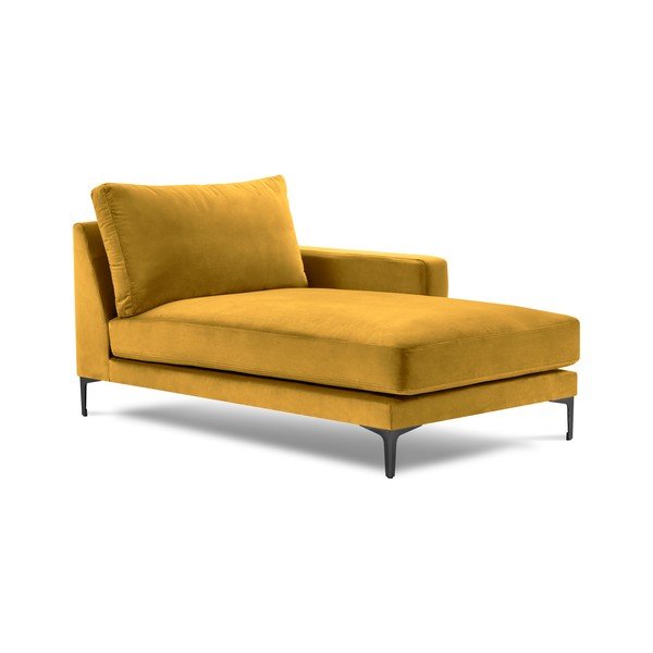 Kollane sametist tugitool (parempoolne nurgatugitool) Harmony – Kooko Home