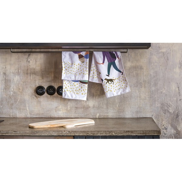 2 valge puuvillase köögirätiku komplekt, 50 x 70 cm Family - Butter Kings-image-1