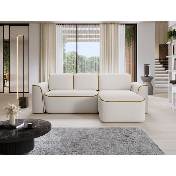 Kreem bouclé-kangast nurgadiivan (parem nurk/lamamisosaga) Ume – ELTAP-image-1