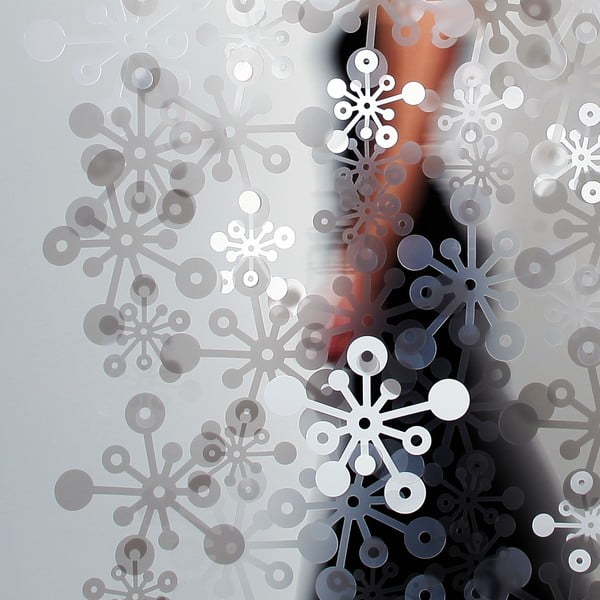 Bubble závěs, 100x200 cm, kouřová bílá-image-1