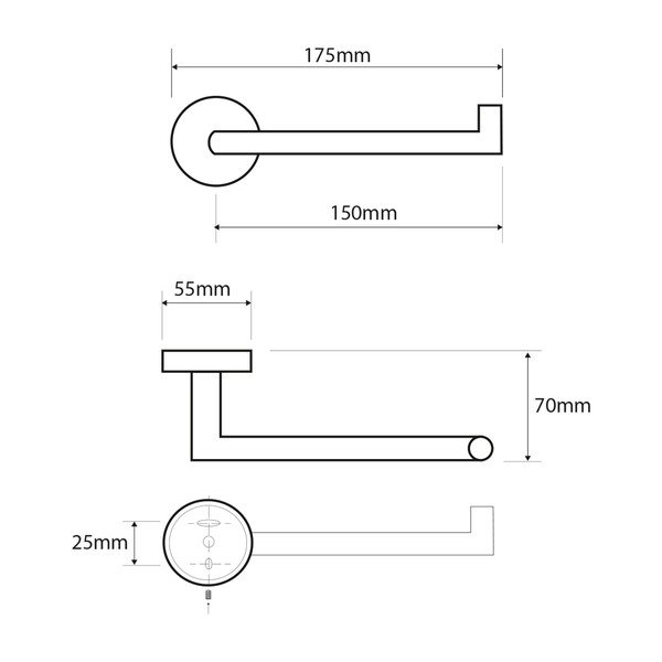 Roostevabast terasest tualettpaberi hoidja X-Steel - Sapho-image-1