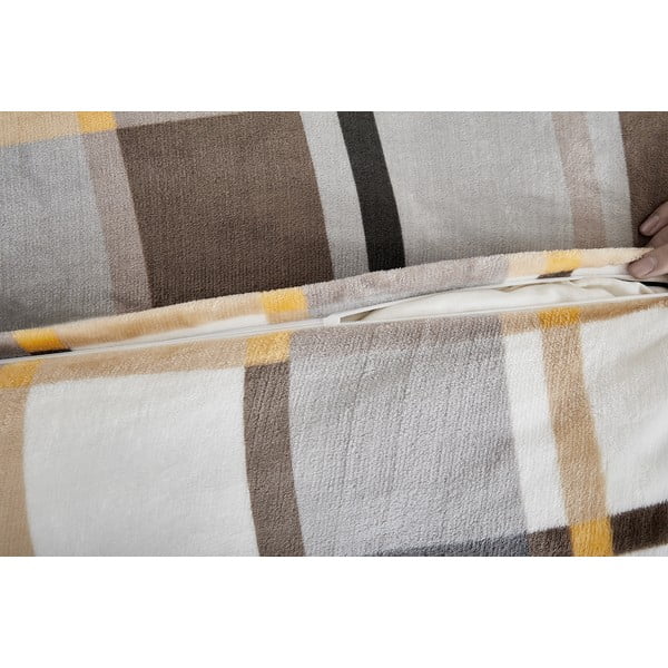 Hallikaspruun mikroplüüsist voodipesu üheinimesevoodile 140x200 cm - My House-image-2