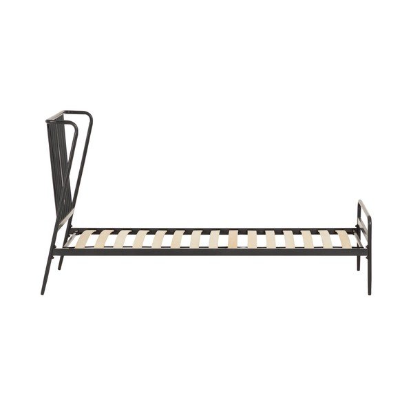 Must metallist voodi , 90 x 190 cm Narlu - Kave Home-image-2