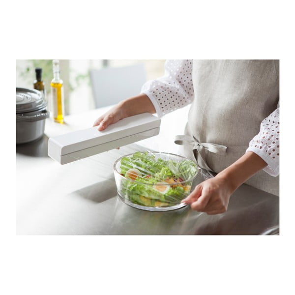 Valge plastmass fooliumihoidja isekleepuv Tower – YAMAZAKI-image-1