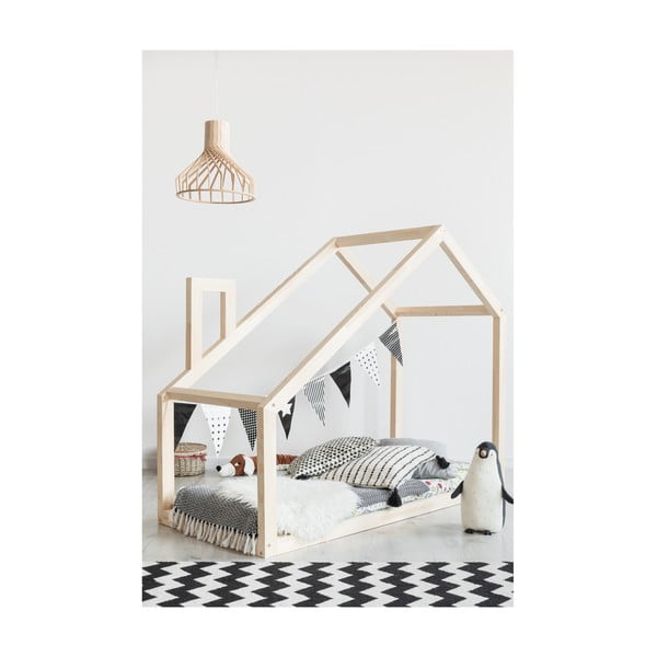 Domečková postel z borovicového dřeva Adeko Mila DM, 90 x 140 cm