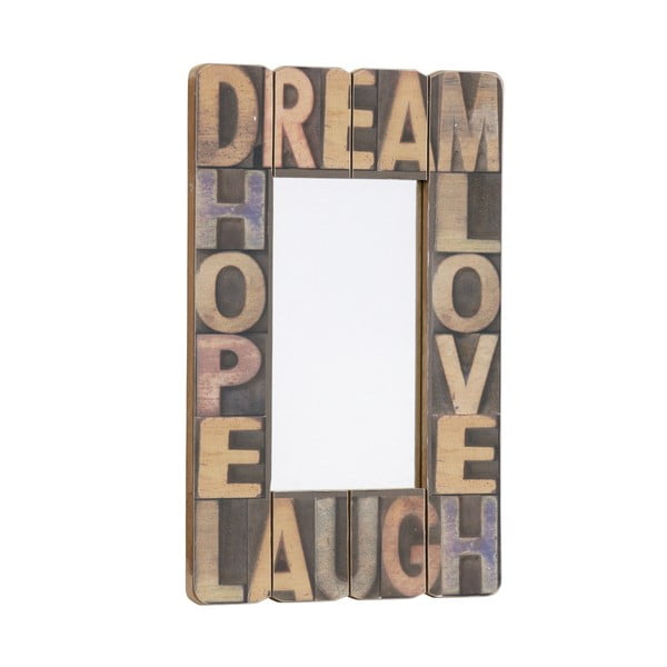 Zrcadlo Dream, Hope, Love, Laugh, 60x40 cm