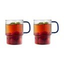 Sinised klaasist kruusid cappuccino jaoks 2 tk komplektis 350 ml Livio - Vialli Design