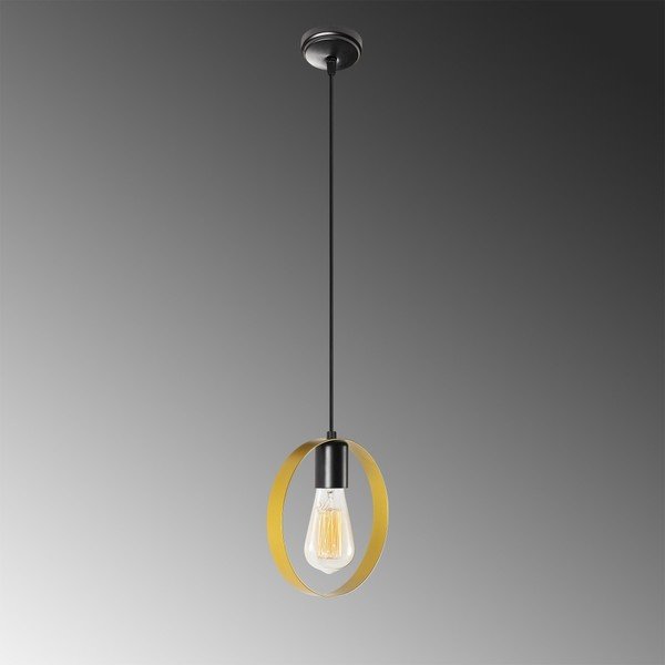 Černé kovové závěsné svítidlo ve zlaté barvě Opviq lights Simeon-image-1