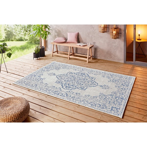 Sinine ja kreemikas õuevaip , 160 x 230 cm Tilos - NORTHRUGS-image-1