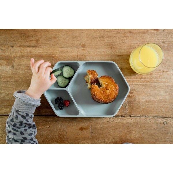 Sinine silikoonist beebi taldrik 16x25 cm – Kindsgut-image-1