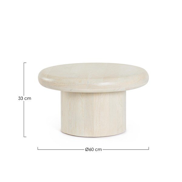 Kreemjas ümmargune mangopuu diivanilaud, ø 60 cm Lopez – Bizzotto-image-3