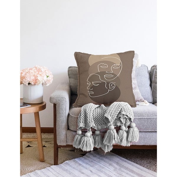 Pruun padjapüür puuvillase šenilliga, 55 x 55 cm - Minimalist Cushion Covers-image-2