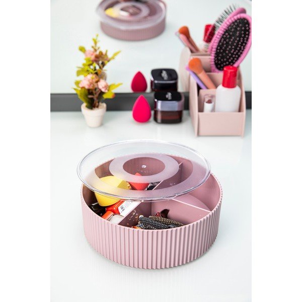 Roosa plastikust vannitoa korraldaja kosmeetika jaoks - Mioli Decor-image-1
