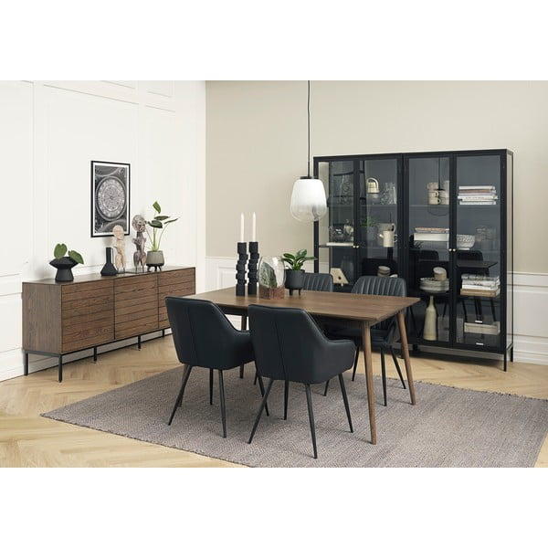 Must metallist vitriinkapp 90x190 cm Carmel – Unique Furniture-image-1