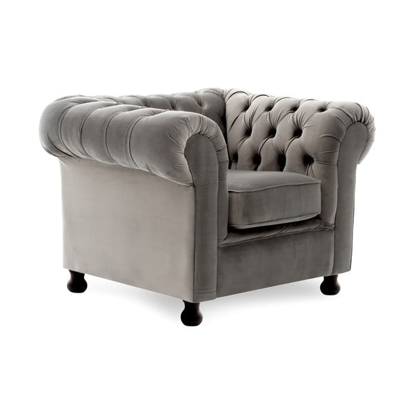 Šedé křeslo Vivonita Chesterfield -image-2