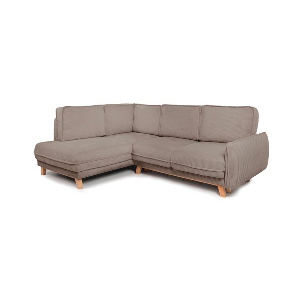 Taupe värvi velvetist diivanvoodi/panipaigaga nurgadiivan (vasak nurk/L-kujuline) Tori - Bonami Selection-image-1