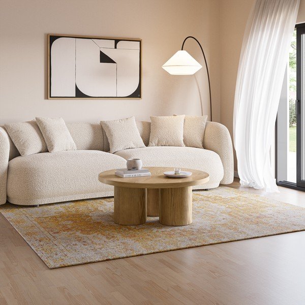 Ümmargune tammepuidust kohvilaud, ø 100 cm Arancha - MOME-image-1