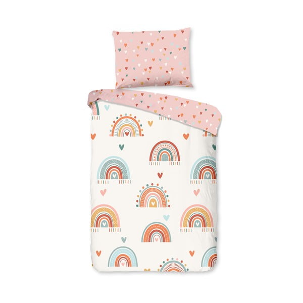 Roosa-beež puuvillane laste voodipesu võrevoodile 100x135 cm Louie - Good Morning