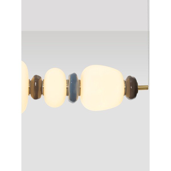 Valge/kuldne metallist LED-ripatsvalgusti portselanist/klaasist varjuga, hämardatav Palo - Nova Luce-image-1