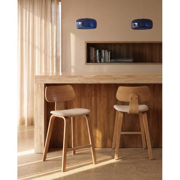 Tumesinine LED-rippvalgusti klaasist varjuga ø 38 cm Reig - Kave Home-image-2