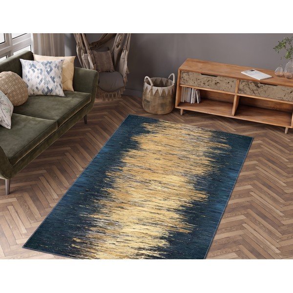 Kollane/tumesinine pestav vaip 50x80 cm Goldie - Vitaus-image-1