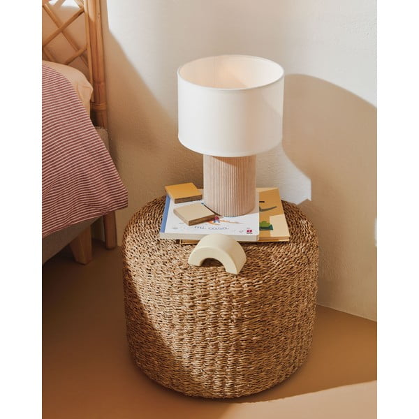 Valge-beež lauavalgusti tekstiilist varjuga (kõrgus 29 cm) Bianella - Kave Home-image-2