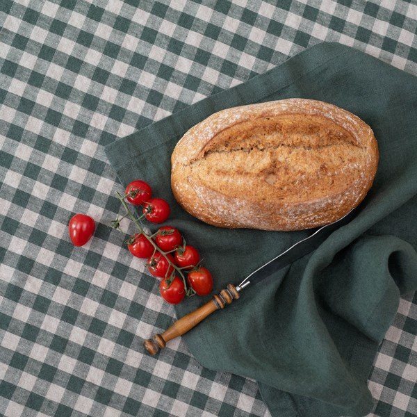 Linane rätik 45x65 cm Forest Green Gingham - Linen Tales-image-1