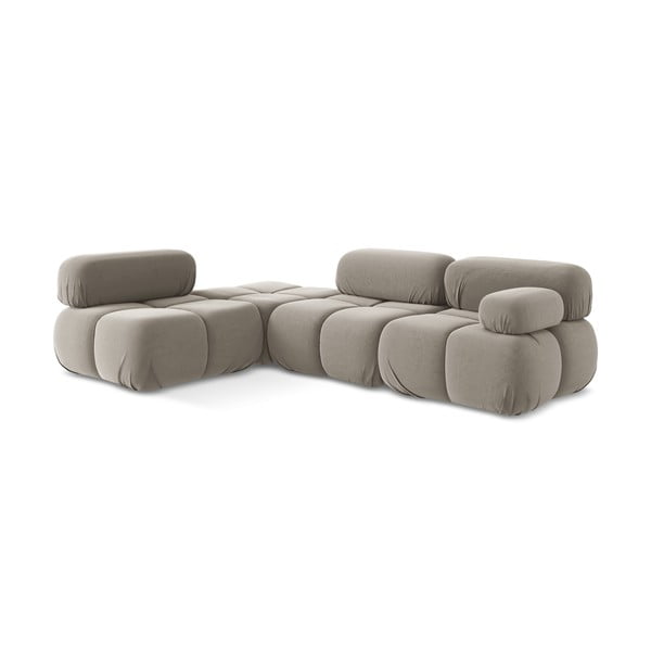Beež sametne moodul diivan (vasakpoolne nurgas) Lokua - Makamii-image-3