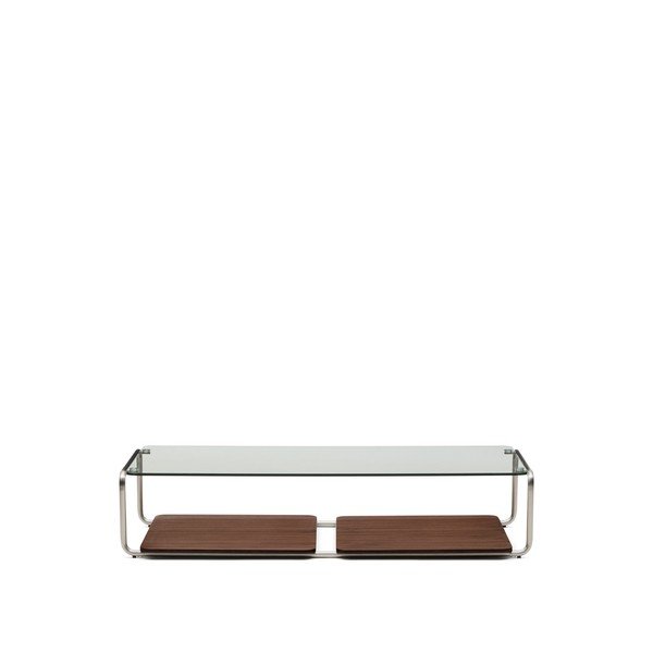 Tumepruun diivanilaud klaasist pealispinnaga 60x140 cm Tarsel - Kave Home