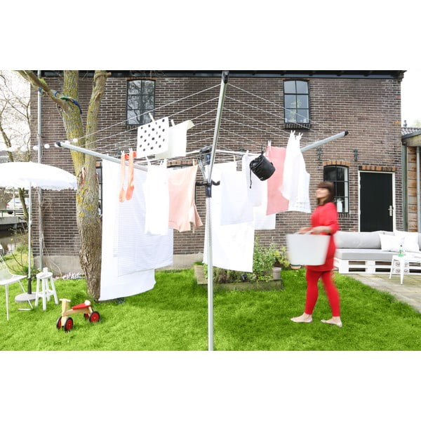 Hõbedane välitingimustes kasutatav pesukuivatusrest 50 m Lift-o-Matic Advance – Brabantia-image-3