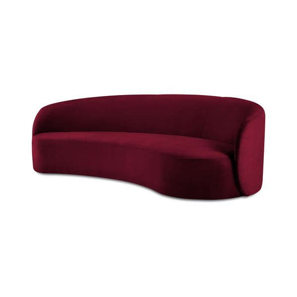 Burgundia värvi sametist asümmeetriline diivan, paremal pool. Debbie - Mazzini Sofas-image-2