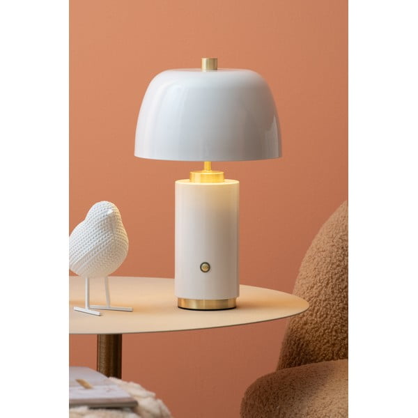 Valge dimmerdatav LED lauavalgusti metallist varjuga (kõrgus 30 cm) Freya - Leitmotiv-image-1