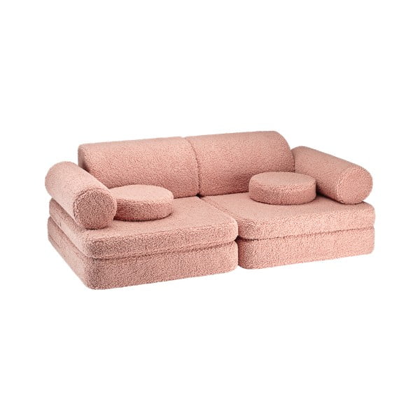 Roosa bukleekangast laste diivan 132 cm Settee - Wigiwama