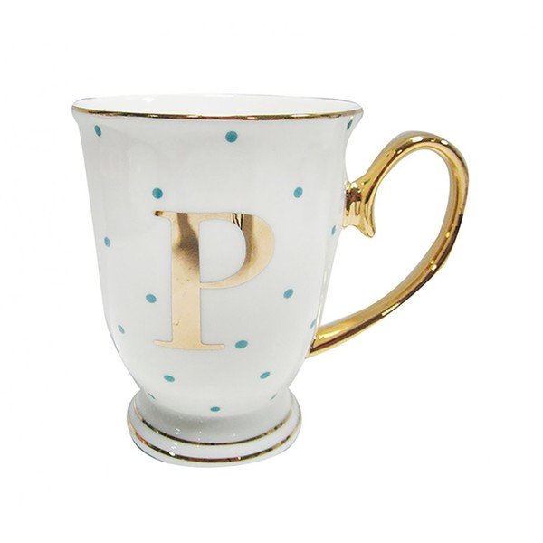 Písmenkový  hrnek P s modrými puntíky-image-2
