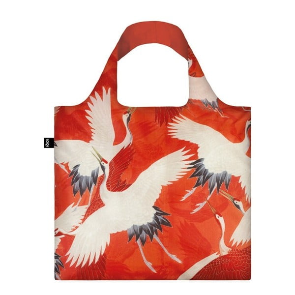 Skládací nákupní taška s kapsičkou LOQI Cranes