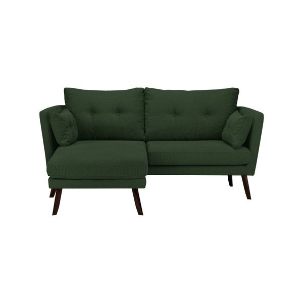 Zelená třímístná pohovka Mazzini Sofas Elena, s lenoškou na levém rohu-image-4