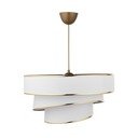 Valge-kuldne rippvalgusti tekstiilist varjuga ø 40 cm Couper - Opviq lights