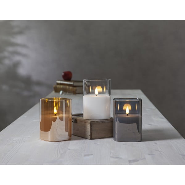 Hall LED vahaküünal klaasist , kõrgus 12,5 cm Flamme - Star Trading-image-2