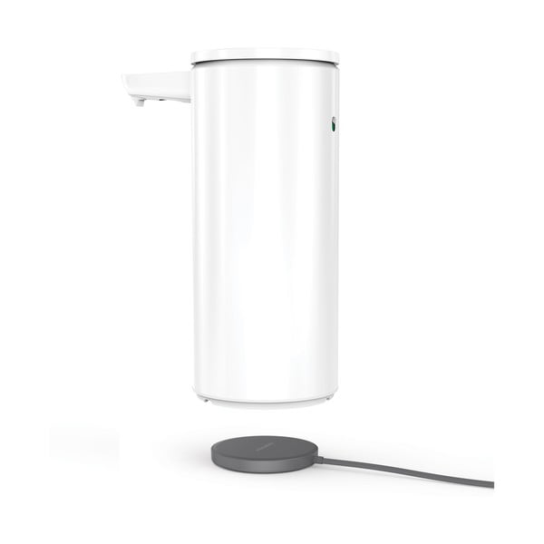 Valge kontaktivaba metallist seebidosaator 414 ml - simplehuman-image-4