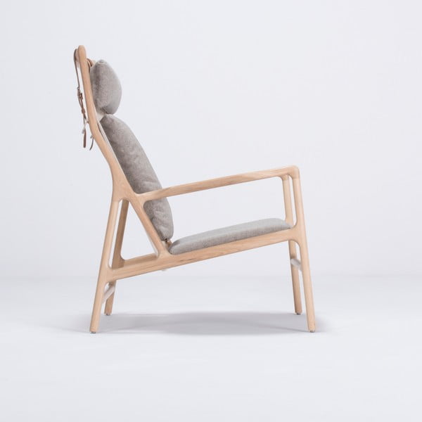 Tammepuust tugitool halli tekstiilist istmega Dedo - Gazzda-image-4